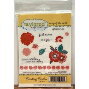 HTF Taylored Expressions Sending Smiles rubber stamp set Nancy McKinney SOTM07